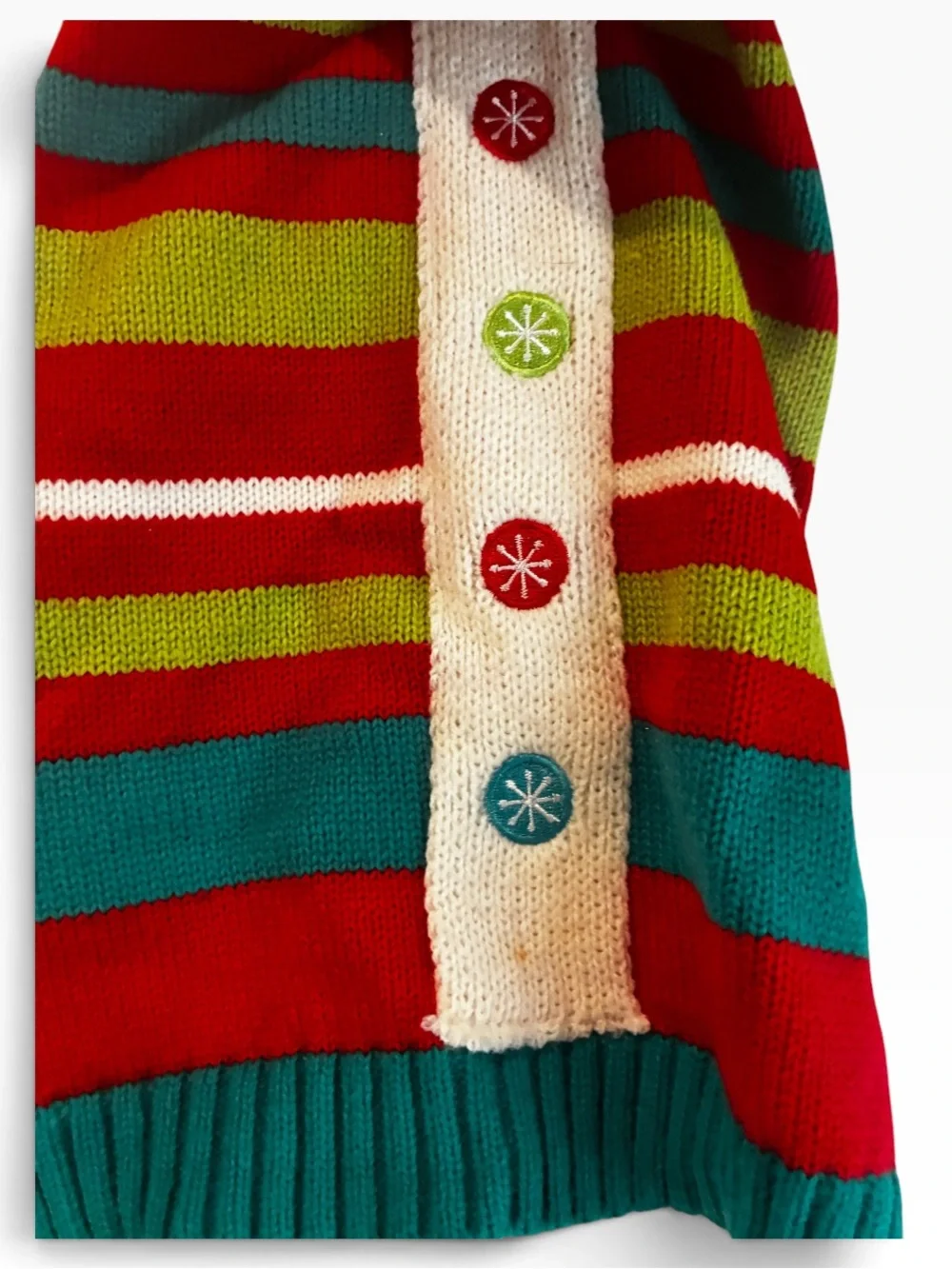 Pet Holiday Dog/Cat Red Knit Dog Sweater. Worn Once in the Montana Snow